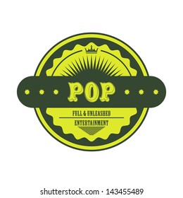 music genre label and badge pop