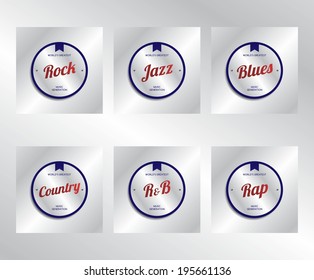 music genre label set