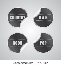 music genre label sticker badge theme