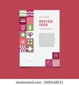 Music geometric cover template design isolated