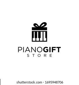 Music gift logo Design Template . Piano Gift Logo Design .Music Store logo designs template . Piano Shop logo symbol