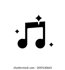 Music glyph icon. Vector fill black illustration.