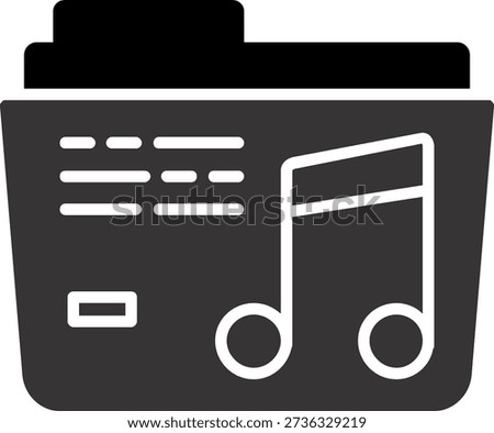 music Glyph Vector Icon Design
