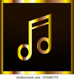 MUSIC GOLD WEB ICON VECTOR BUTTON