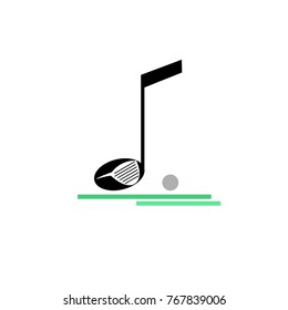 music golf vector design template icon