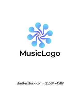 music gradient colorful logo design template. eight music note logo
