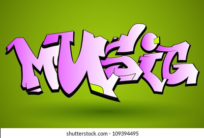 Music Graffiti Urban Art Vector Design
