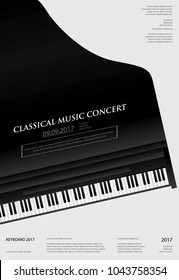 Music Grand Piano Poster Background Template Vector illustration