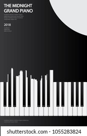 Music Grand Piano Poster Background Template Vector illustration