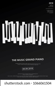 Music Grand Piano Poster Background Template Vector illustration