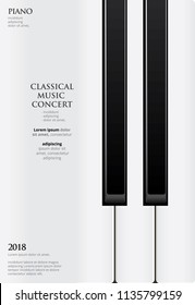 Music Grand Piano Poster Background Template Vector Illustration