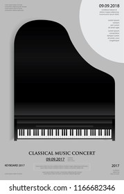 Music Grand Piano Poster Background Template Vector illustration