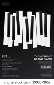 Music Grand Piano Poster Background Template Vector illustration