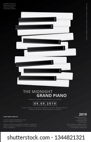 Music Grand Piano Poster Background Template Vector illustration