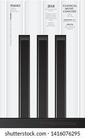 Music Grand Piano Poster Background Template Vector illustration