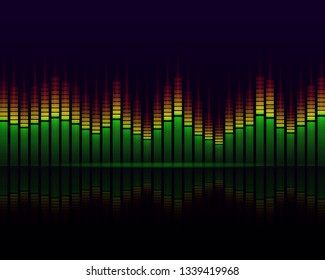 Music graphic equalisers and audio analysis clip. Color Music Equalizer. Visualization of the equalizer spectrum - Vector illustration