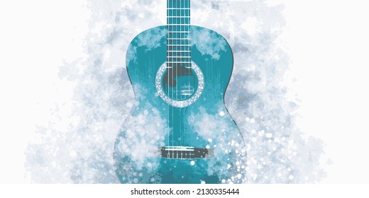 Music graphic with guitar in vector quality.