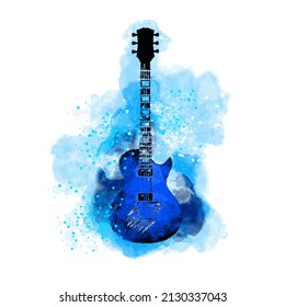 Music graphic with guitar in vector quality.