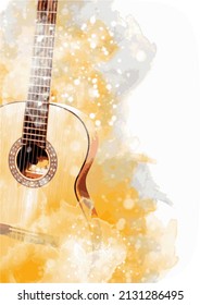 Music graphic with guitar in vector quality.