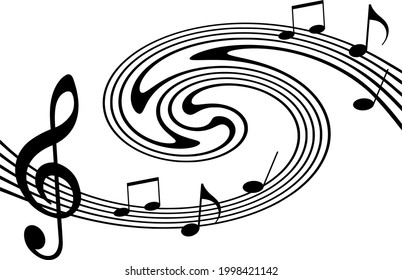 Gráfica musical con notas musicales de calidad vectorial.