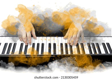 Music graphic with piano in vector quality.