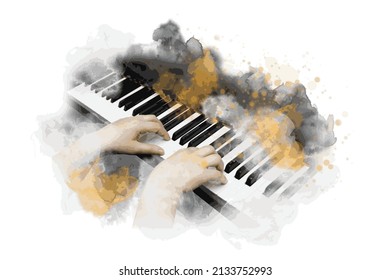 Music graphic with piano in vector quality.