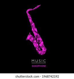 Music graphic with saxophone in vector quality.