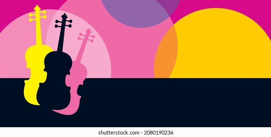 Music graphic with violin. The graphic is also use as cmyk graphic.