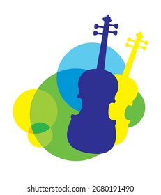 Music graphic with violin. The graphic is also use as cmyk graphic.