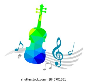 Music graphic with violin in vector quality.