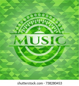 Music green mosaic emblem