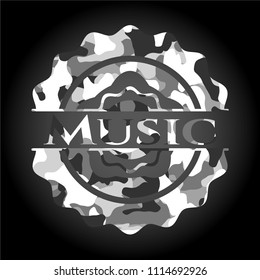 Music grey camo emblem