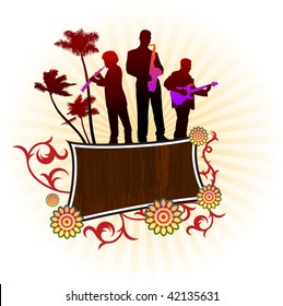 music group on abstract background