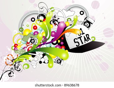 music grunge color vector