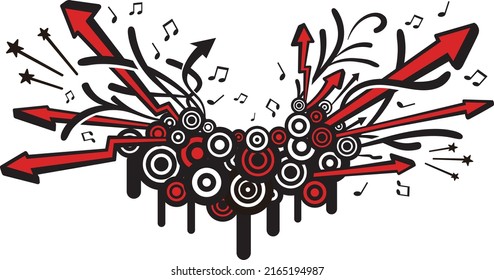 music grunge graffiti music pattern, Rock and Roll, vector