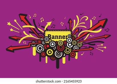 music grunge graffiti music pattern, Rock and Roll, vector