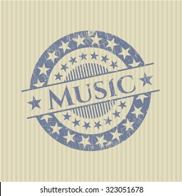 Music grunge stamp