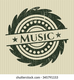 Music grunge stamp