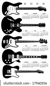 Music, Guitar Calendar for 2009. With Space for logo.