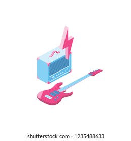 Music guitar Isometric 3d icon
