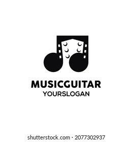 music guitar logo design vector