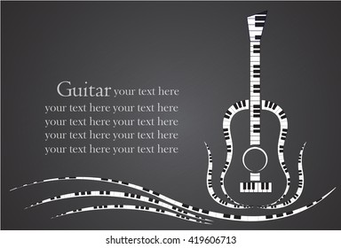 Music guitar Logo made from piano