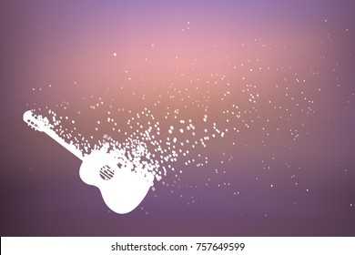 music guitar on colorful background