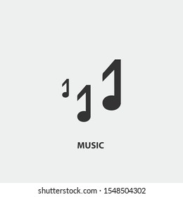 music half note vector icon flat isolated sign