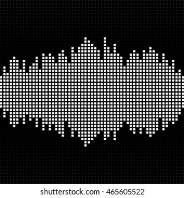 Music halftone waveform background. Audio equalizer technology. Vector and illustration.