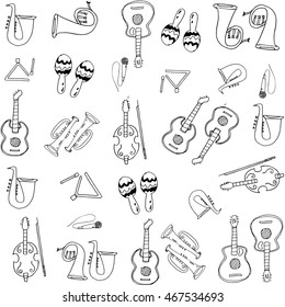 Music hand draw doodles set vector art