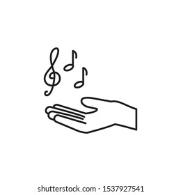 MUSIC AND HAND GESTURE ICON DESIGN TEMPLATE 