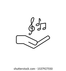 MUSIC AND HAND GESTURE ICON DESIGN TEMPLATE 