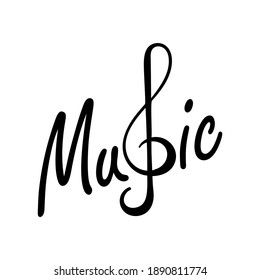 Music, hand-drawn composition . Vector illustration. Black and white. Concert festival doodle