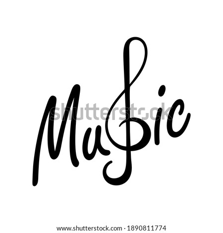 Music, hand-drawn composition . Vector illustration. Black and white. Concert festival doodle